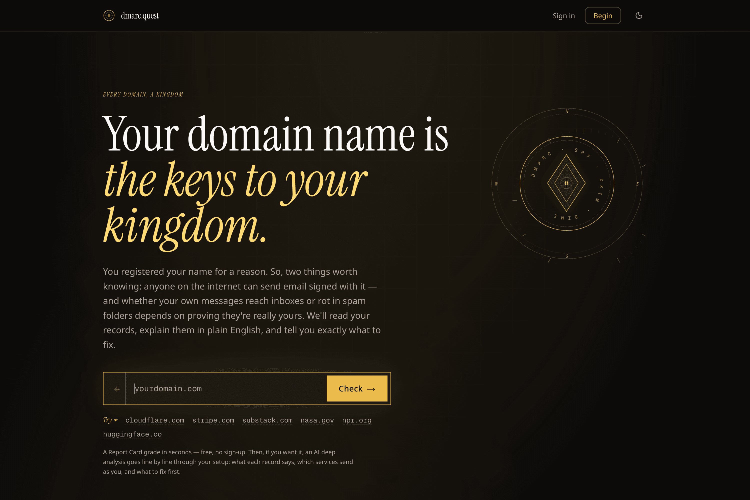 DMARC.quest interface